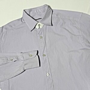 Ermenegildo Z Zegna City‎ Purple Stripe Cotton Shirt Men's Size 38/15